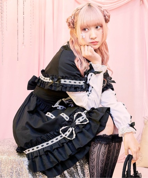 「BODYLINE」 半袖ワンピース M ブラウン レディース_画像7