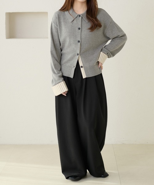 「apres jour clair」 ニットカーディガン X-LARGE グレー レディース_画像2