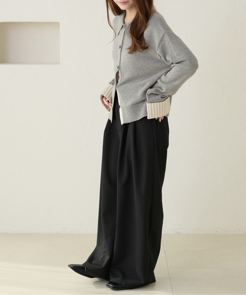 「apres jour clair」 ニットカーディガン X-LARGE グレー レディース_画像3