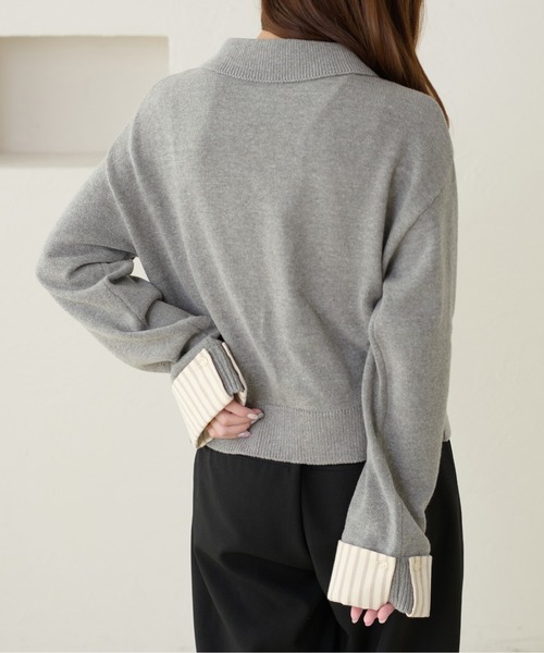 「apres jour clair」 ニットカーディガン X-LARGE グレー レディース_画像5