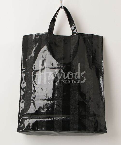 「Harrods」 ストライプ柄トートバッグ - ブラック レディース_画像2