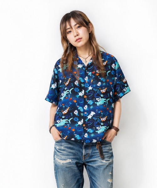 PANDIESTA（パンディエスタ） アロハシャツ tシャツ シャークパンダ