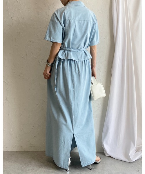 She's Closet セットアップ サマーデニムダンガリーシャツ＆スカート