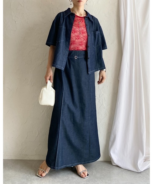 She's Closet セットアップ サマーデニムダンガリーシャツ＆スカート