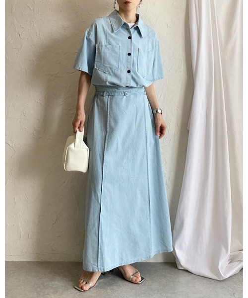 She's Closet セットアップ サマーデニムダンガリーシャツ＆スカート