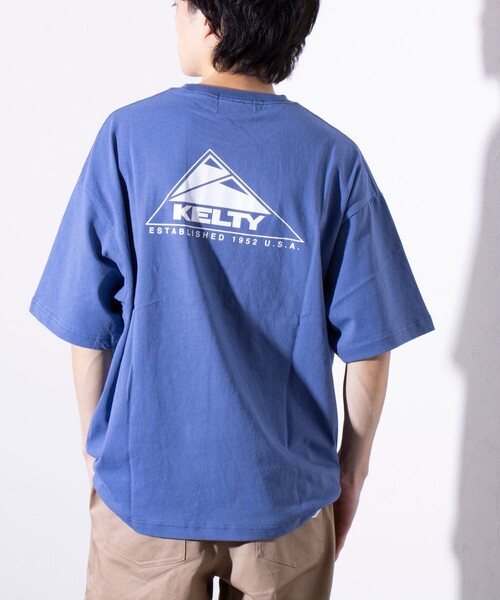 「KELTY」 半袖Tシャツ L ブルー メンズ_画像5