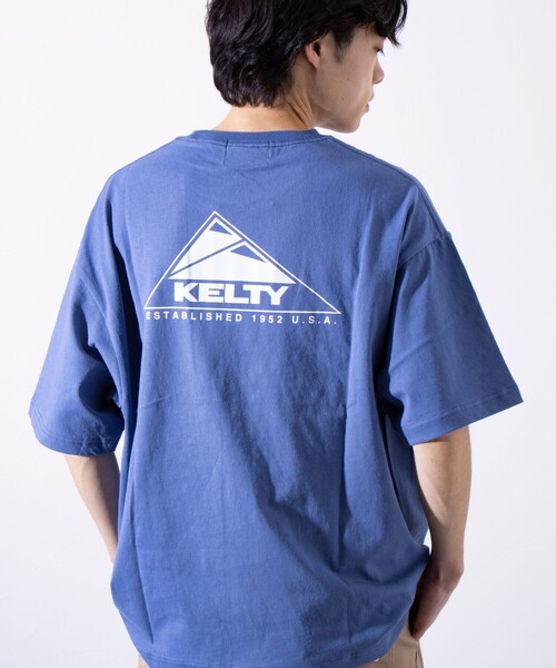「KELTY」 半袖Tシャツ L ブルー メンズ_画像6