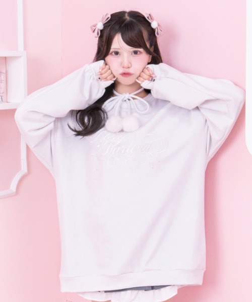 tシャツ ポンポンロゴプルオーバー レディース