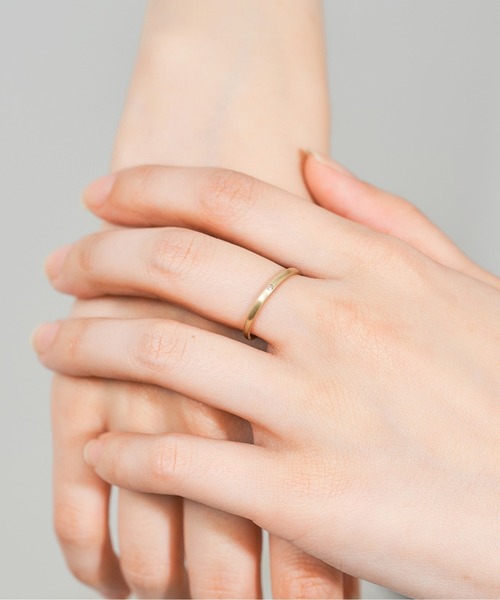 【L&Co.】「誕生石」K10 マットテクスチャーリング ダイヤ　13号 Jewel closet by L&Co. 指輪 リング 「誕生石」K10 マットテクスチャー