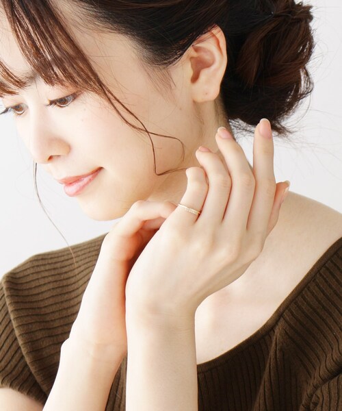 ココシュニック★K10 ダイヤモンドピンキーリング COCOSHNIK 指輪 リング K10ダイヤモンド パラレル ピンキー