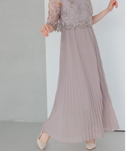 Dorry Doll ドレス オリジナル模様柄刺繍レース使い プリーツ