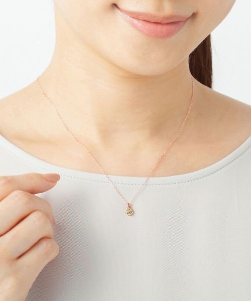 ネックレス 「8月誕生石」K10ピンクゴールド ネックレス レディースの画像