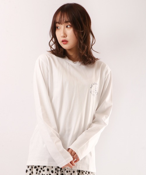 FUNALIVE tシャツ SURFドッグイラスト長袖Tシャツ メンズ