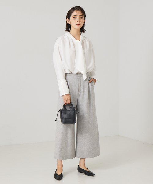 qualite Vネックトップス qualite シャツ ブラウス Vネックボウタイブラウス : ZOZOTOWN