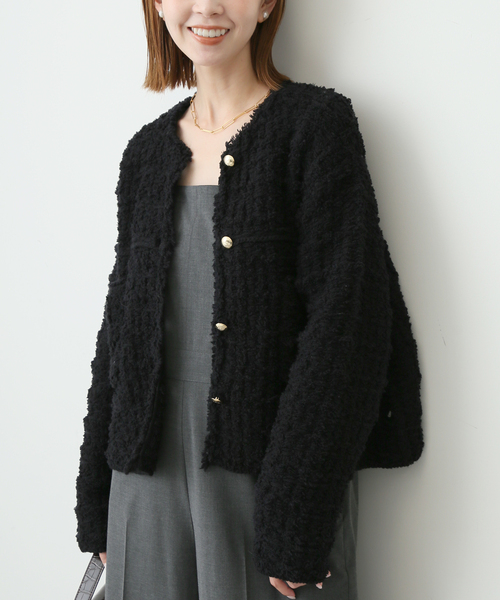 SLOBE IENA（スローブイエナ）の「COMATEXツイードノーカラー