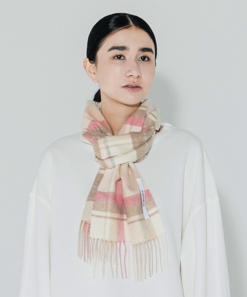 マフラー 「cumaco」 カシミヤ 100% マフラー 大判 チェック  