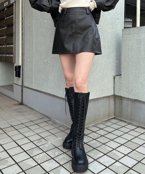 ENVYM スカート ヴィンテージレザースカート : ZOZOTOWN Yahoo