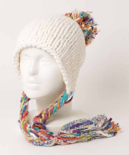 ニット帽 ニットキャップ 「HIKA」マルチタッセルボンボンニットCAP