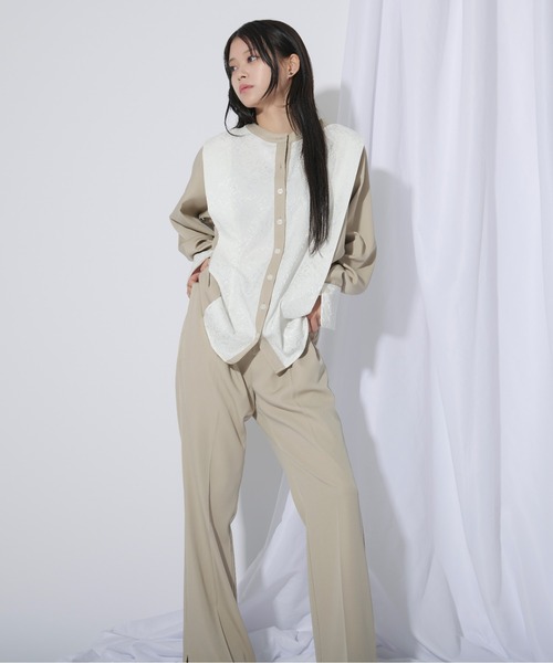 Ezick パンツドレス Palette jacquard セットアップパンツドレス