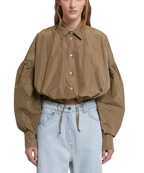 ブラウス シャツ バルーンスリーブ クロップドタフタシャツ レディース MSGM ブラウス シャツ バルーンスリーブ クロップドタフタシャツ