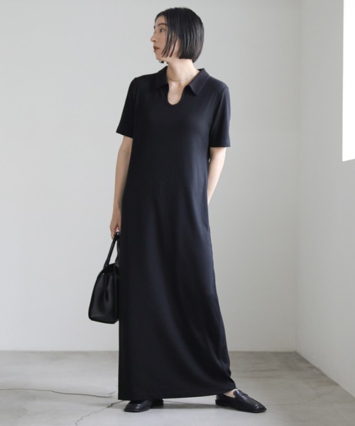 【新品タグ付】TFW49 ポロワンピース select MOCA ワンピース 「サイズ展開あり」テレコロングポロ