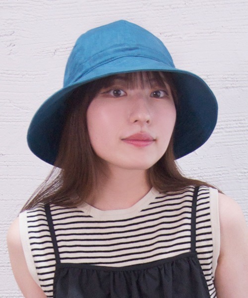 リネンストラップ　ハット polcadot 帽子 ハット Linen Bell Hat / リネン ベルハット
