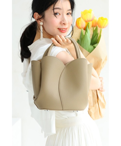 cawaii ハンドバッグ ポーチ・ストラップ付 花咲くチューリップバッグ