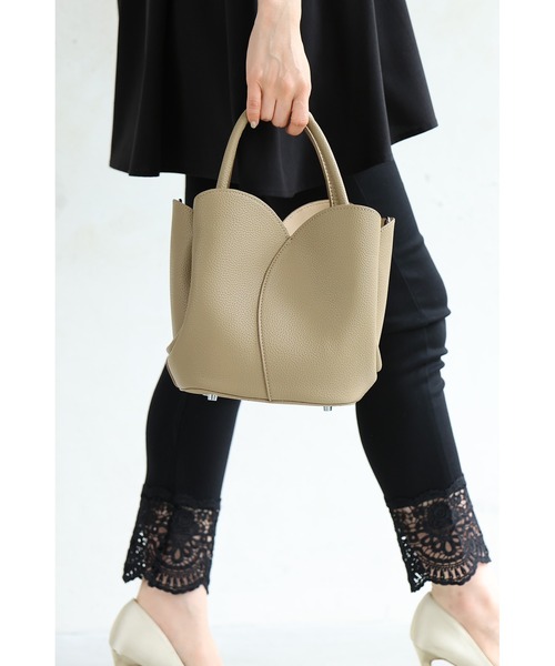 cawaii ハンドバッグ ポーチ・ストラップ付 花咲くチューリップバッグ