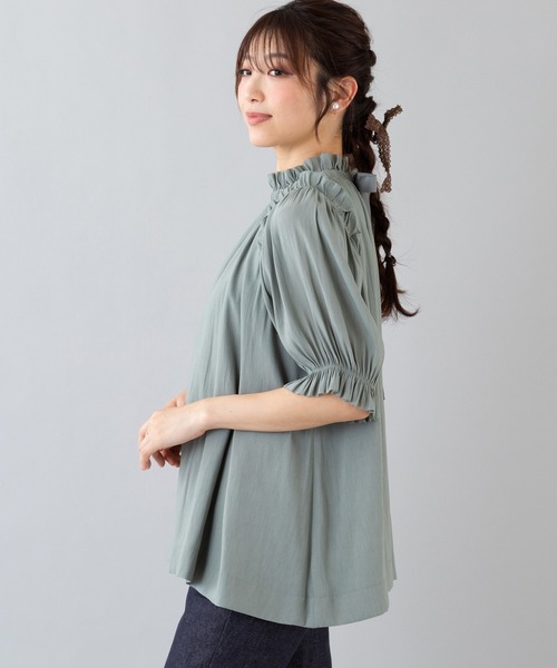 Rose Tiara（ローズティアラ） ブラウス シャツ ネックフリルブラウス