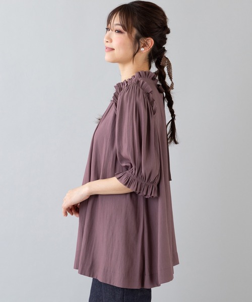 Rose Tiara（ローズティアラ） ブラウス シャツ ネックフリルブラウス