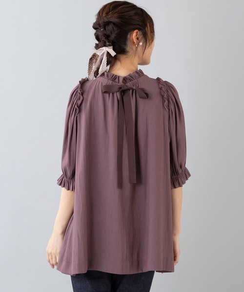 Rose Tiara（ローズティアラ） ブラウス シャツ ネックフリルブラウス