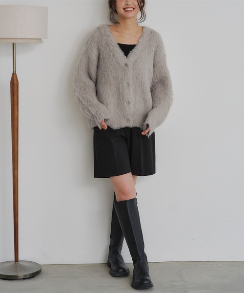 titivate（ティティベイト） カーディガン モヘアライクVネック