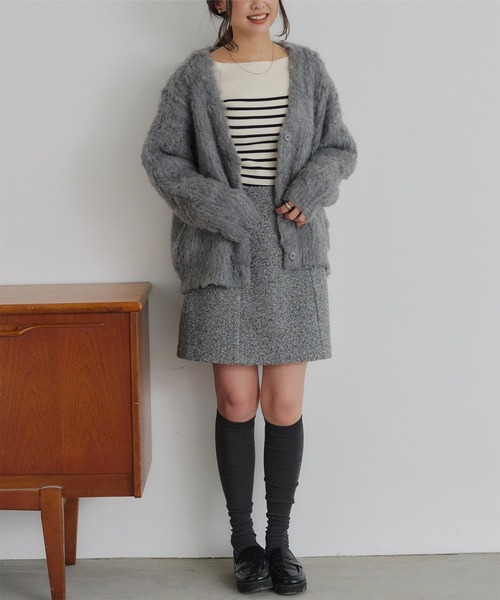titivate（ティティベイト） カーディガン モヘアライクVネック
