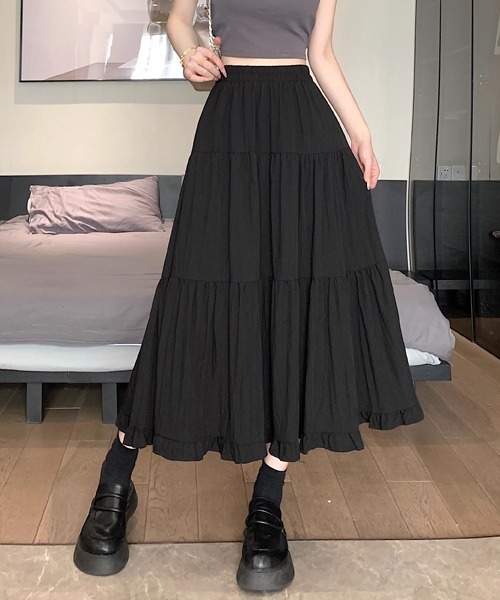 FREE STYLISTS スカート 裾フリルティアードスカート : ZOZOTOWN