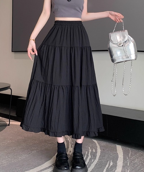 FREE STYLISTS スカート 裾フリルティアードスカート : ZOZOTOWN Yahoo