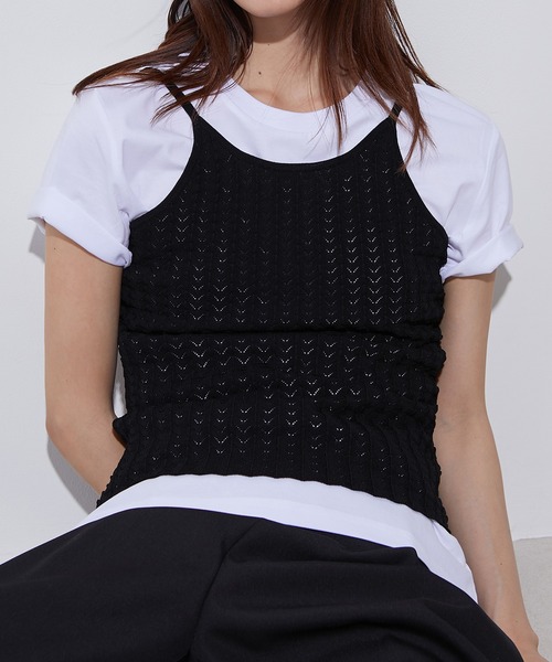 ニット セーター アイレットパターンニットキャミソール / Eyelet Pattern Knit Camisol レディース