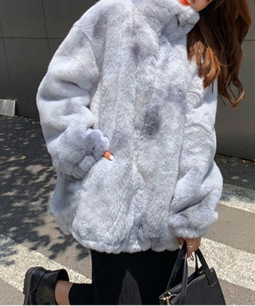 ザディグエヴォルテール　ファージャケット ブルゾン モコモコ フード付き アドティエ ad thie フード付きファーブルゾン （モカ