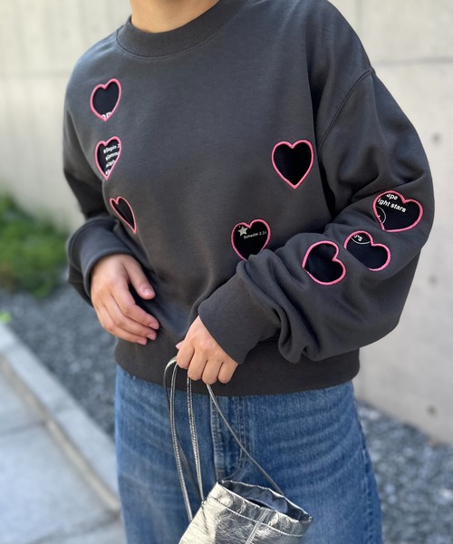 myu ハート刺繍スウェットトップス ブルー｜Yahoo!フリマ（旧