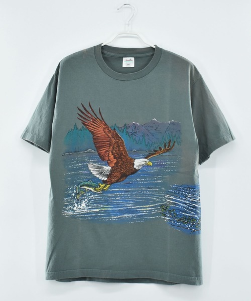 VINTAGE tシャツ 「ヴィンテージ古着」90's イーグル アニマルプリント
