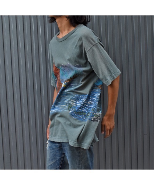 VINTAGE tシャツ 「ヴィンテージ古着」90's イーグル アニマルプリント