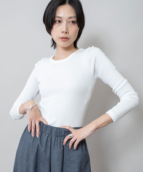Folk コットン リブ クルーネック ニット Munich（ミューニック） tシャツ コットンリブクルーネックプル