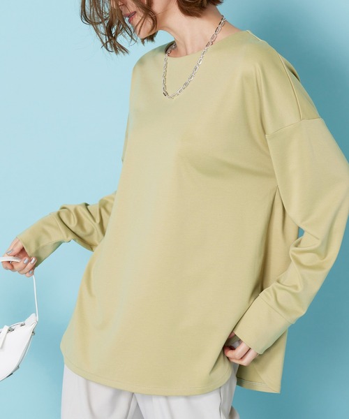 BELLUNA PLUS（ベルーナプラス） tシャツ もちっとなめらか！サマ見え