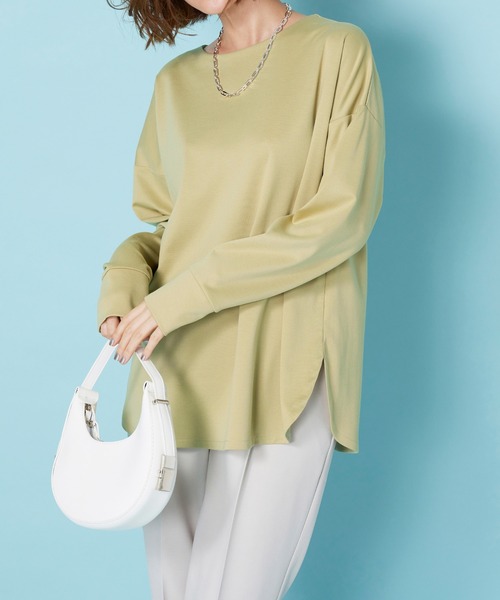 BELLUNA PLUS（ベルーナプラス） tシャツ もちっとなめらか！サマ見え