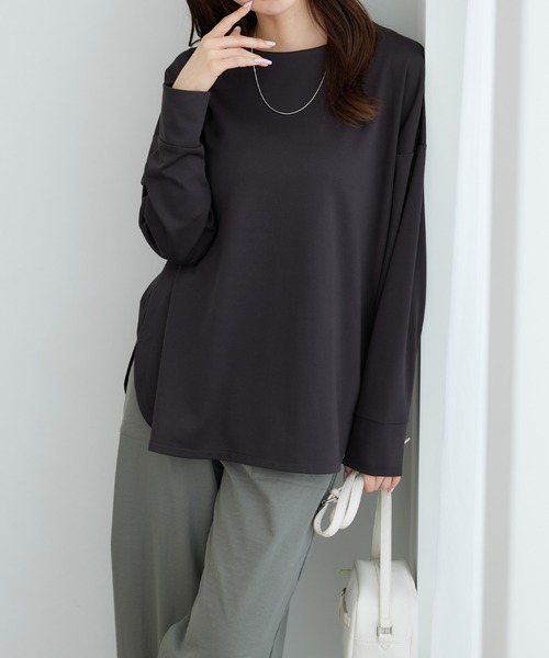 BELLUNA PLUS（ベルーナプラス） tシャツ もちっとなめらか！サマ見え