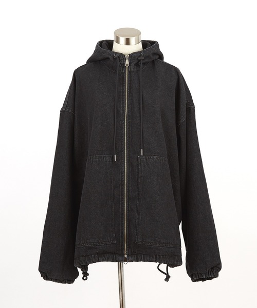 ブラックデニム ジップアップ ブルゾン(M) C.DENIMS】デニムジップアップブルゾン