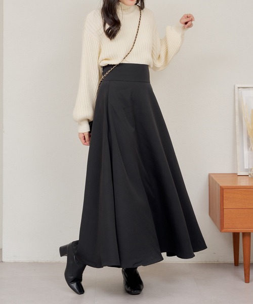 PLEATS PLEASE　フレアロングスカート　3 continuer de NICE CLAUP ロング スカート 「−3kg見え!」ハイ