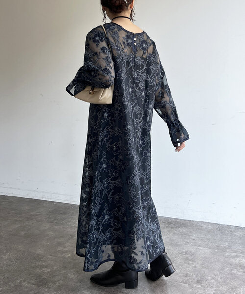 CPCM ワンピース オーガンジーフラワーワンピース : ZOZOTOWN