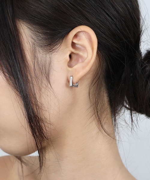 4INT. ピアス ブラス ユニークデザイン ミニフープピアス メンズ
