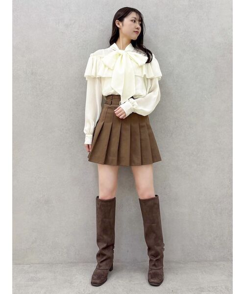 dazzlin ブラウス シャツ レースフラワーケープボウタイブラウス