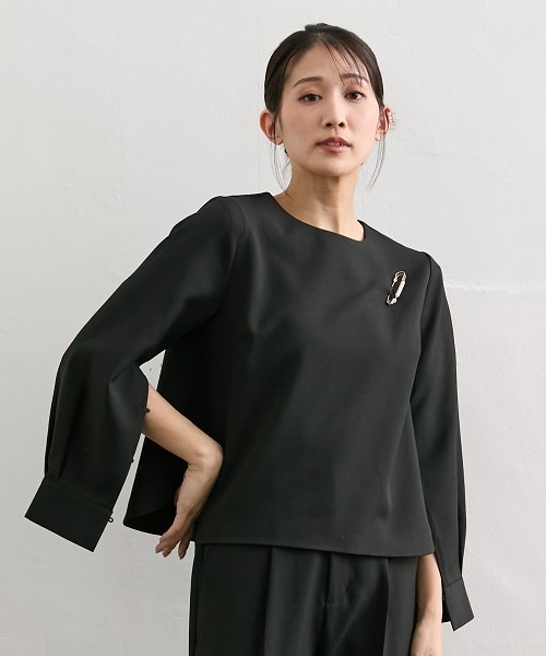 ブラウス シャツ 小さいサイズ　「レディーススーツ」2WAY9分袖ブラウス (セットアップ対応・上下別売り)　低身長さん・小柄女性 レディース